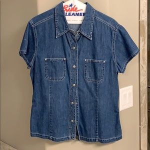 Short sleeve denim blouse